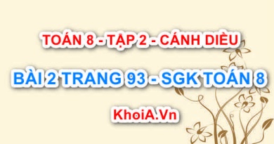 Bài 2 trang 93 Toán 8 Cánh Diều Tập 2